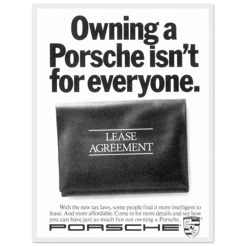Porsche - It's not for everyone Vintage Poster Ad