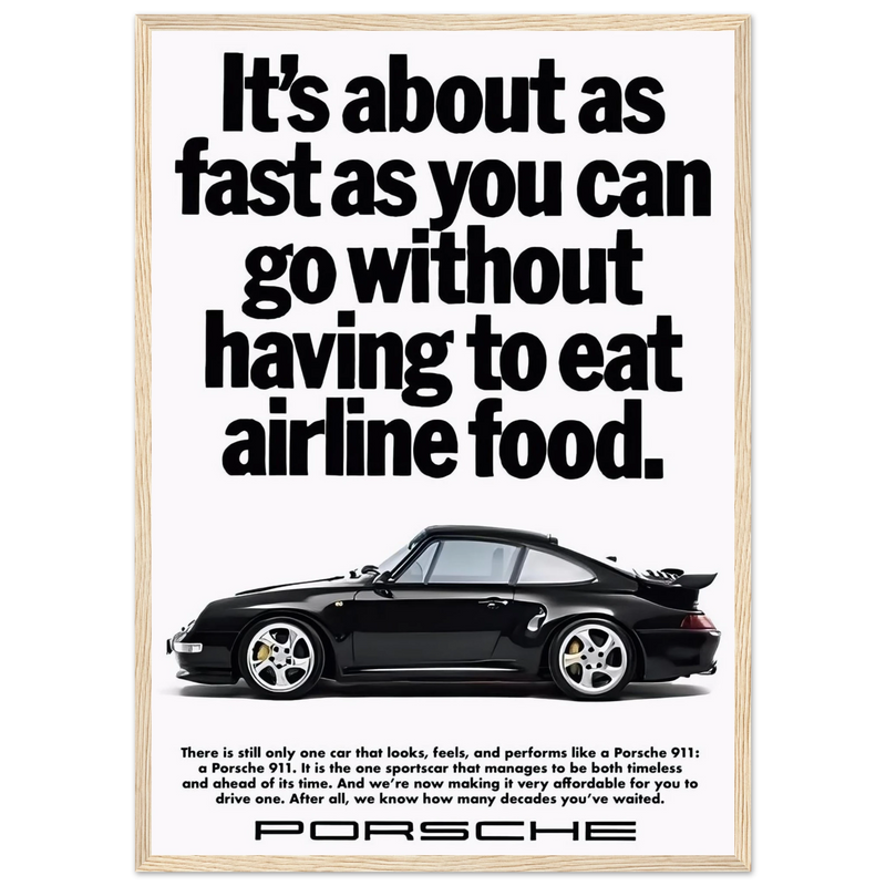 Porsche 911 Vintage Poster - Airline Food