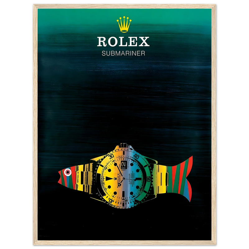 Rolex Submariner Fish Vintage Poster Ad - Premium Matte Paper