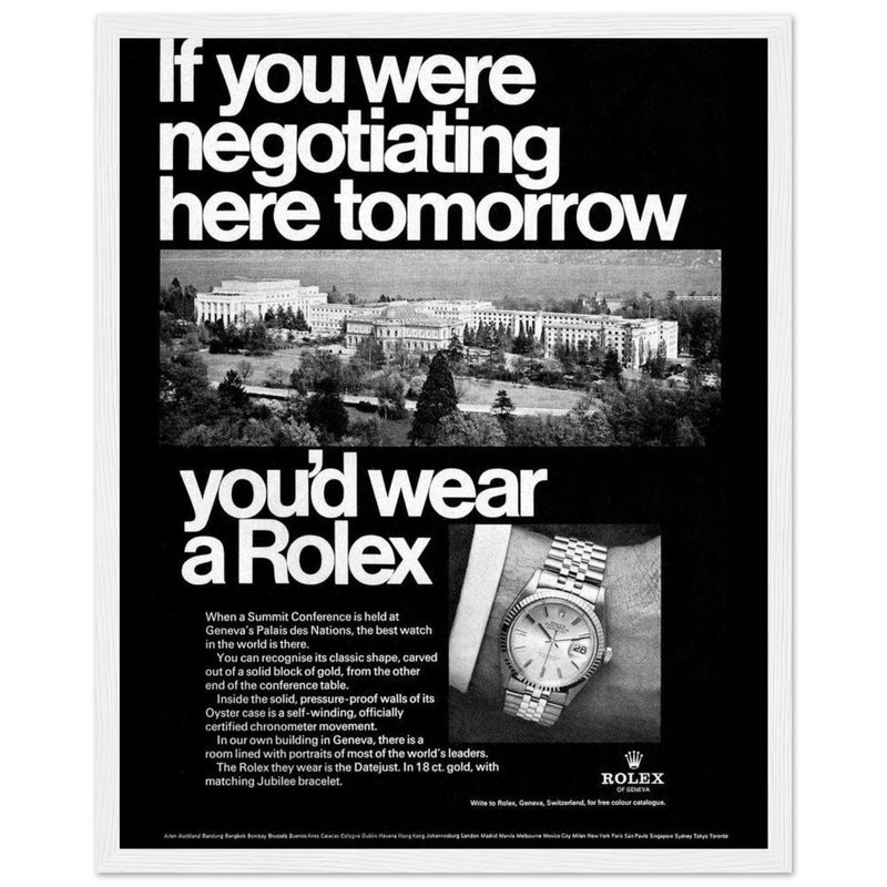 Rolex Datejust Geneva Vintage Poster Ad