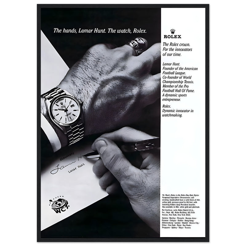 Rolex Lamar Hunt Vintage Poster Ad