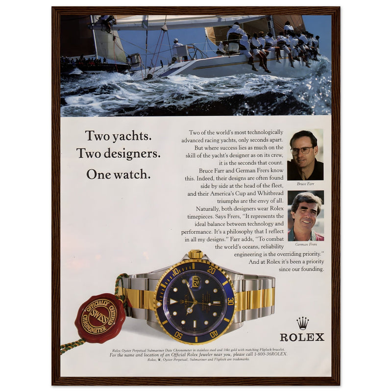 Rolex Yacht Submariner Vintage Poster Ad