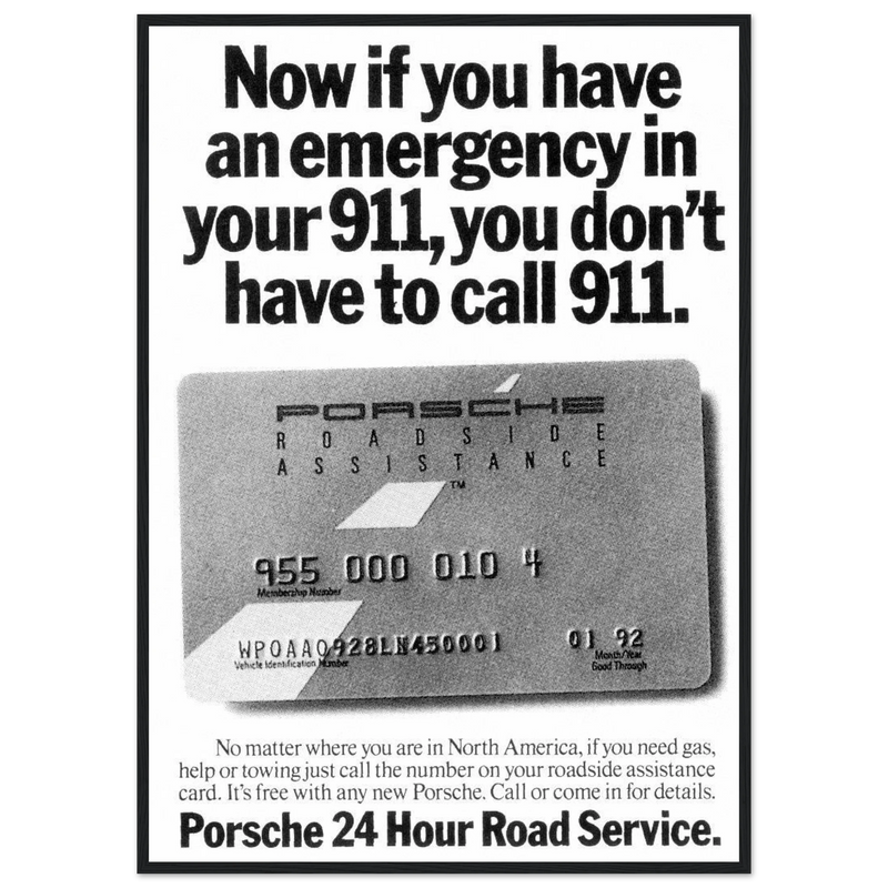 Porche 24 Road Assistance Vintage Poster Ad