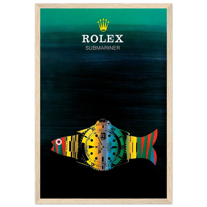 Rolex Submariner Fish Vintage Poster Ad - Premium Matte Paper