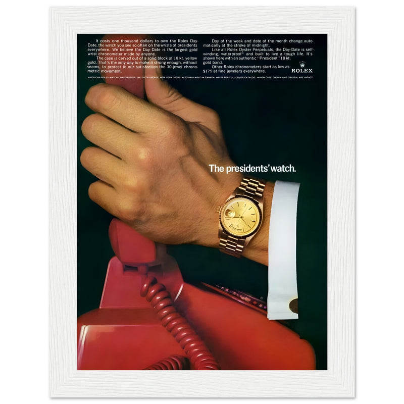 Rolex Day-Date The President's Watch Vintage Poster Ad