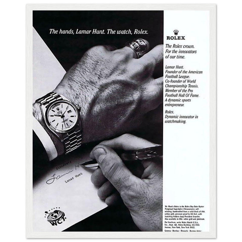 Rolex Lamar Hunt Vintage Poster Ad