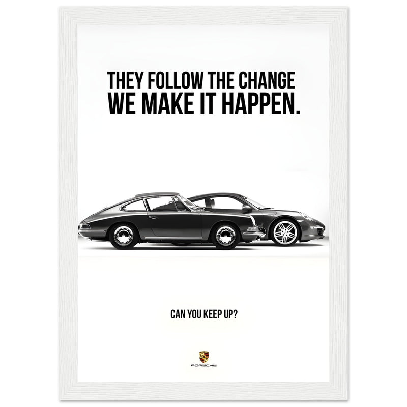 Porsche Can You Keep Up Vintage Poster Ad