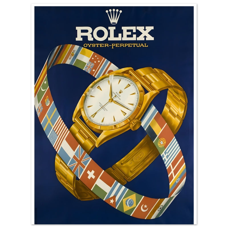 Rolex Advertising Golden Age Oyster Perpetual Vintage Poster