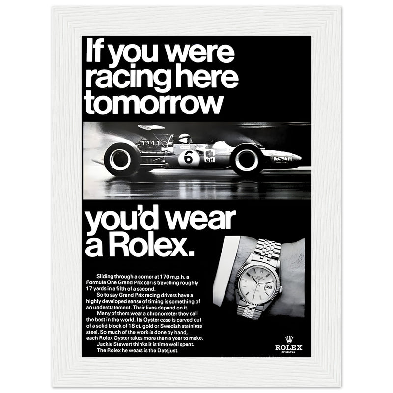 Rolex Racing Vintage Poster Ad