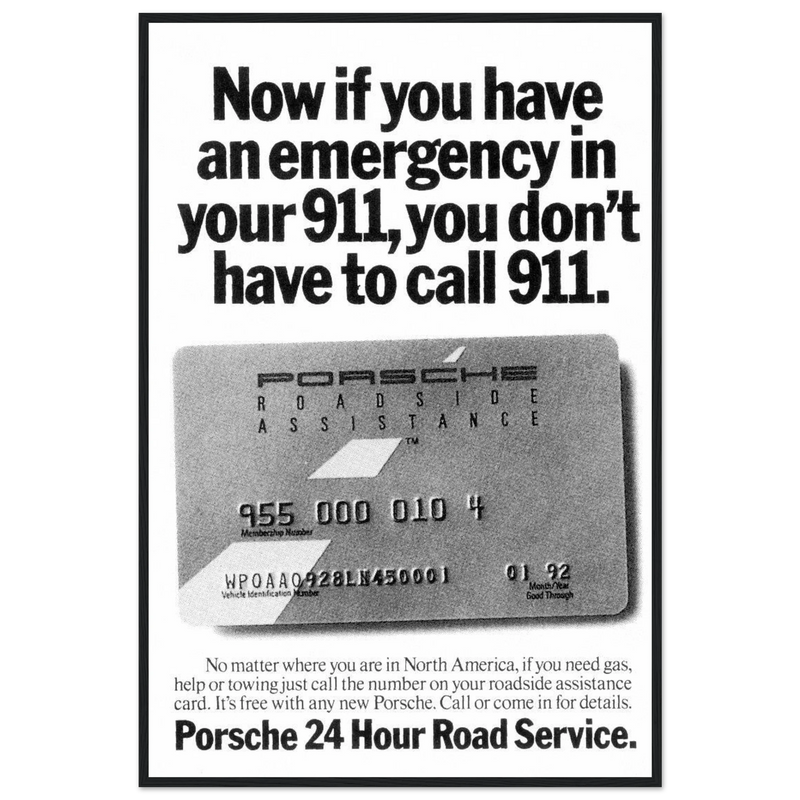 Porche 24 Road Assistance Vintage Poster Ad