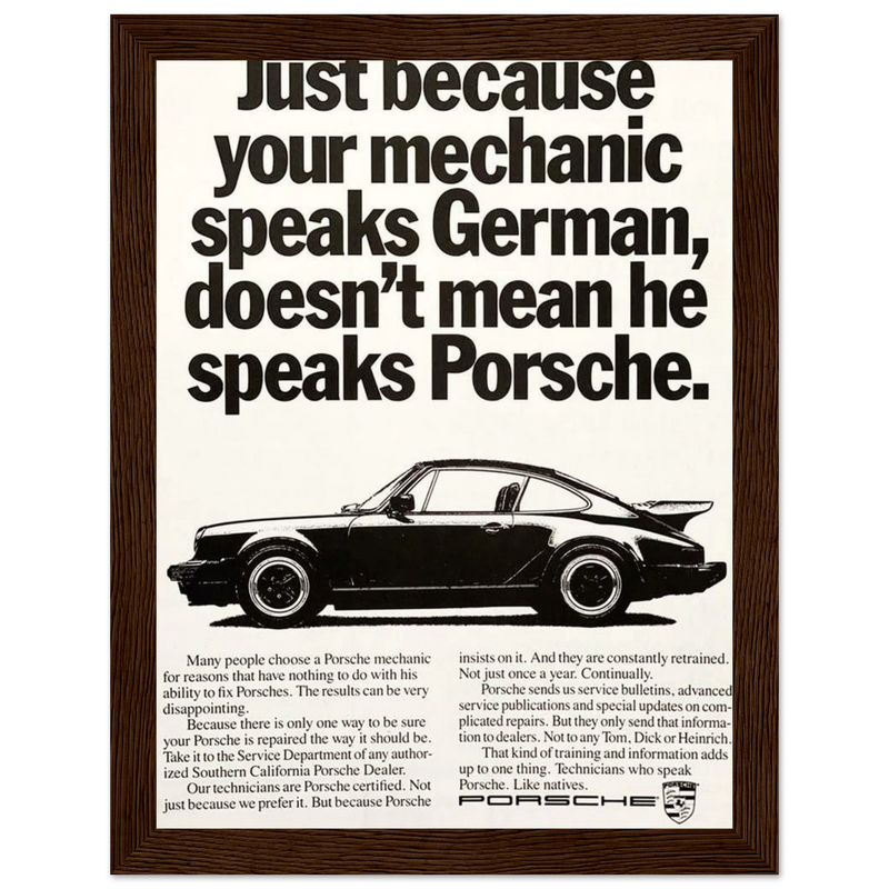 Porsche - German Speaking Vintage Poster