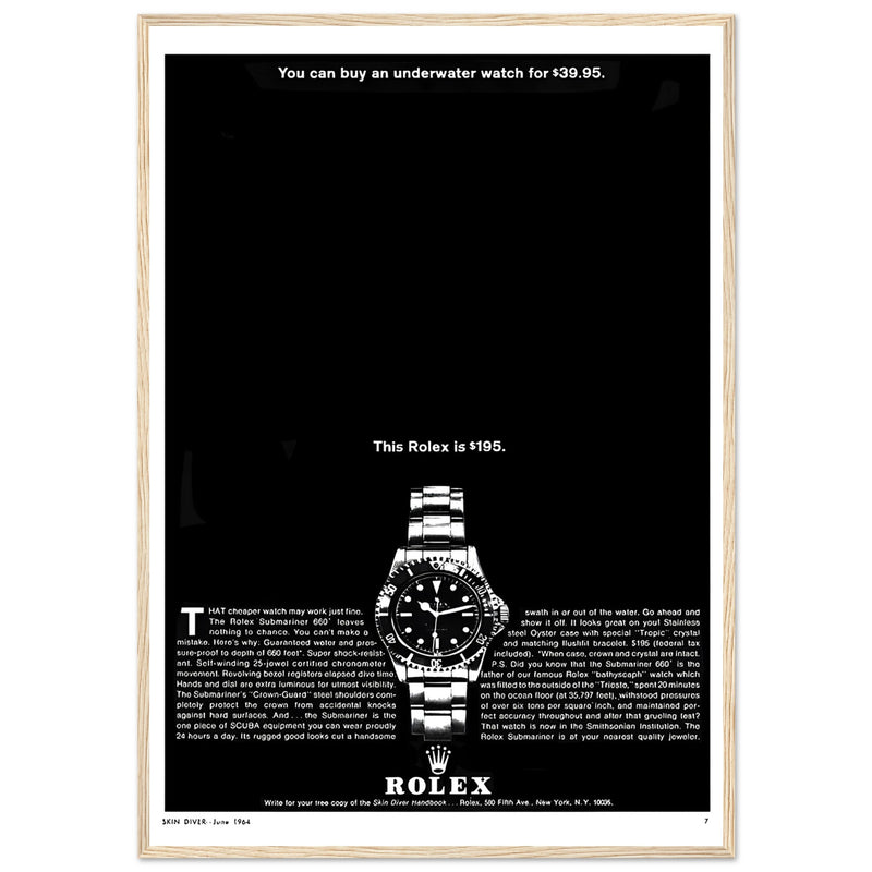 Rolex Submariner Vintage Poster Ad