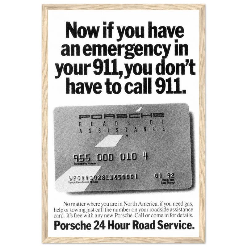 Porche 24 Road Assistance Vintage Poster Ad