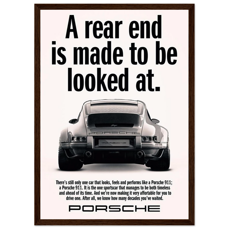 Porsche 911 Vintage Poster - Rear End