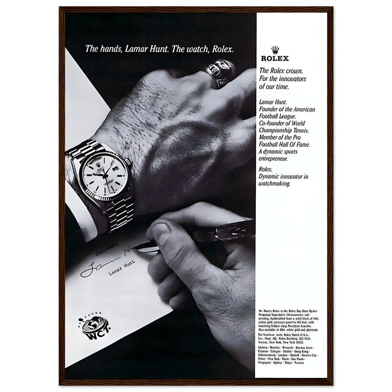 Rolex Lamar Hunt Vintage Poster Ad