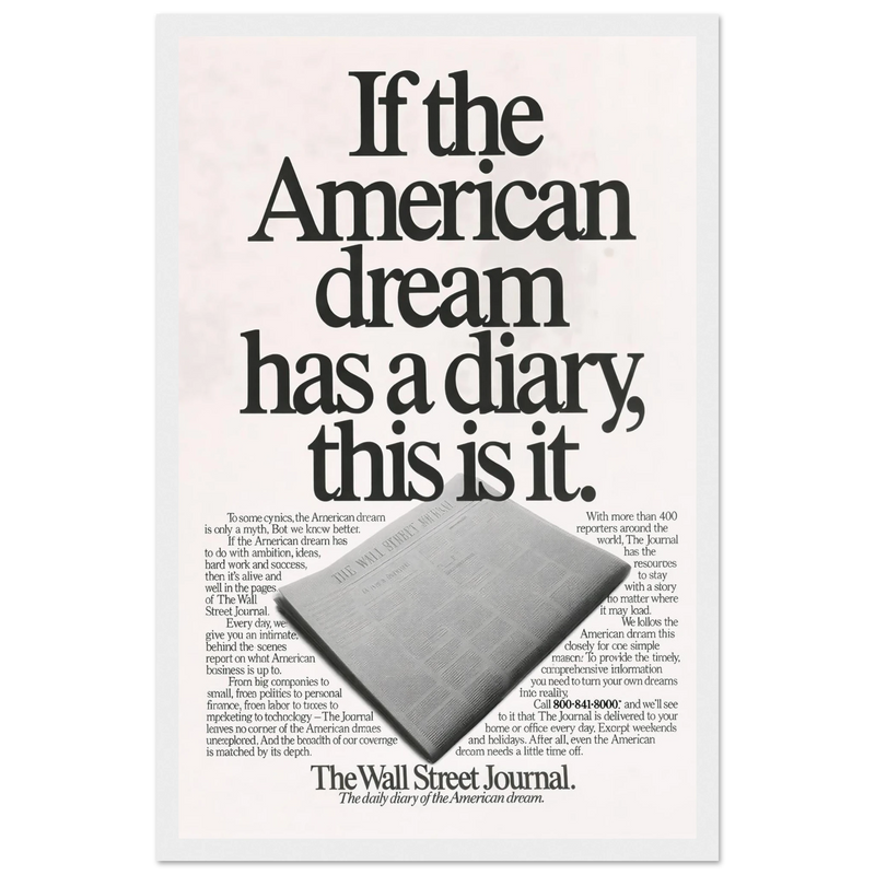 Wall Street Journal Vintage Poster Ad - American Dream Diary