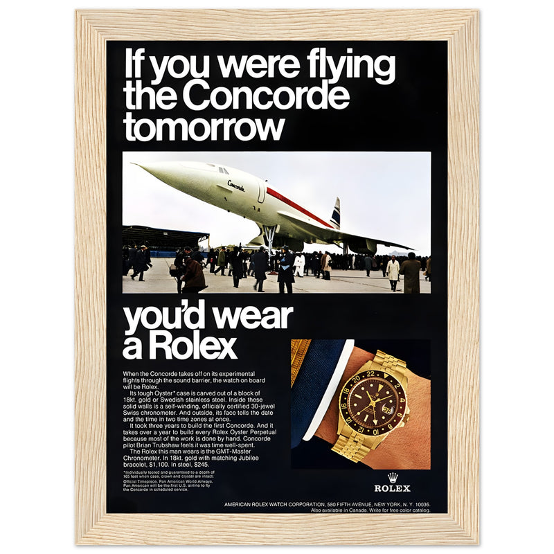 Rolex Oyster Perpetual Concorde Vintage Poster Ad