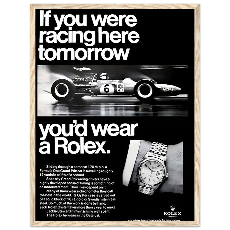 Rolex Racing Vintage Poster Ad