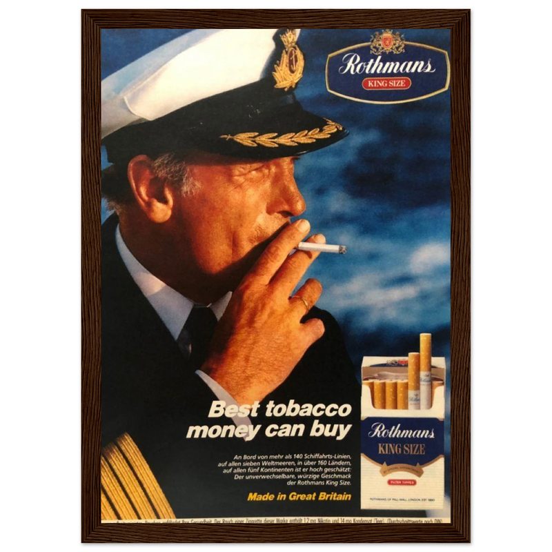 Rothmans King Size Best Tobacco Money Can Buy Vintage Poster Ad