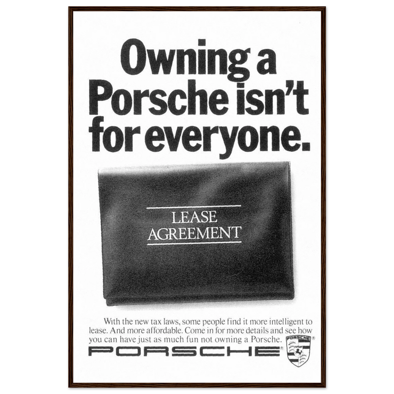 Porsche - It's not for everyone Vintage Poster Ad