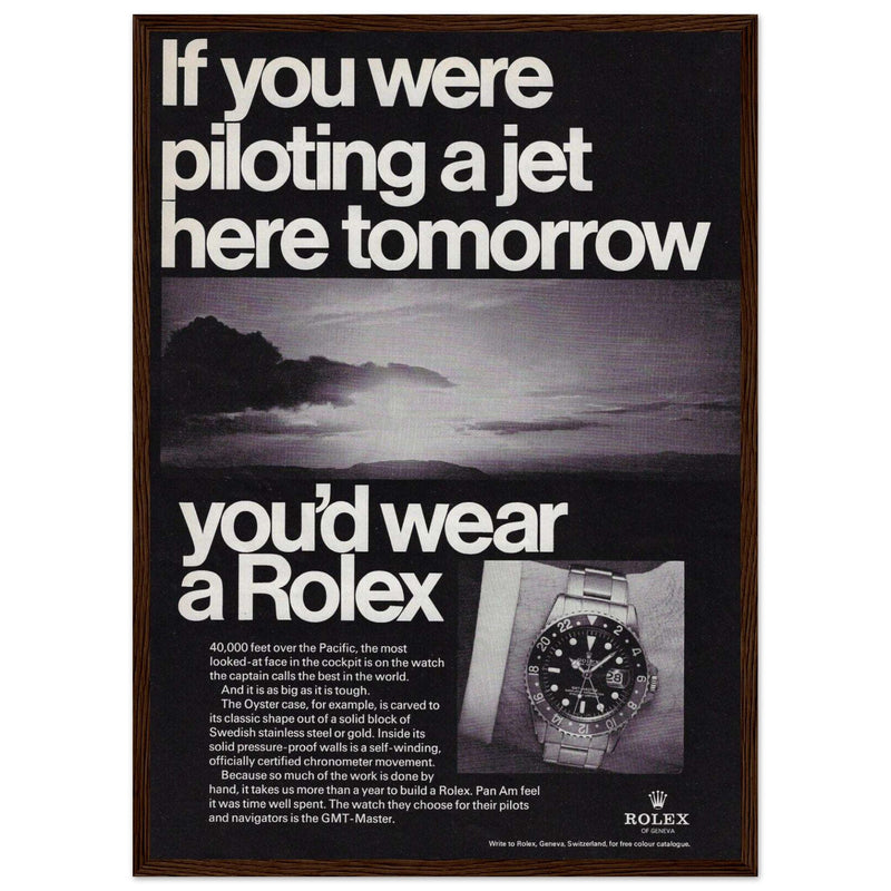 Rolex Jet Pilot Vintage Poster Ad