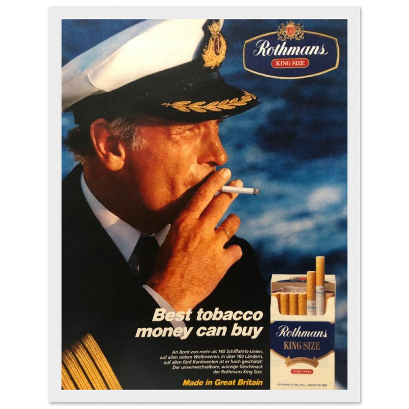 Rothmans King Size Best Tobacco Money Can Buy Vintage Poster Ad