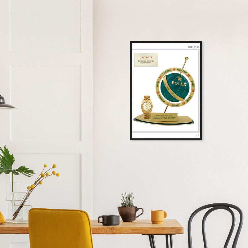 Rolex Day-Date Globe Vintage Poster Ad