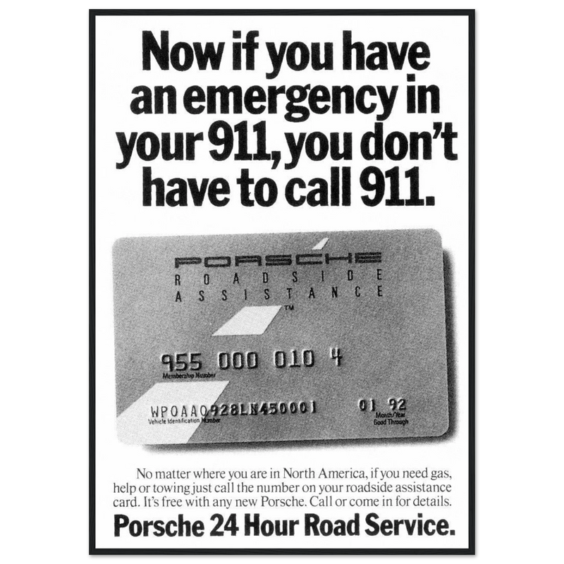 Porche 24 Road Assistance Vintage Poster Ad