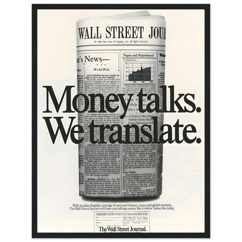Wall Street Journal 1988 Vintage Poster Ad