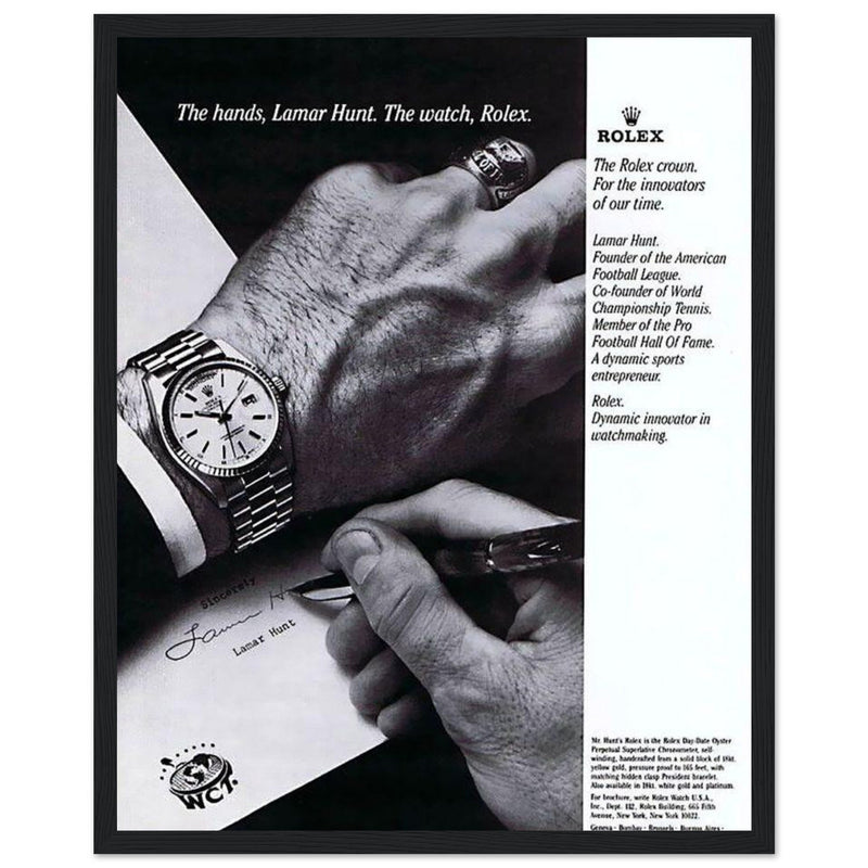 Rolex Lamar Hunt Vintage Poster Ad