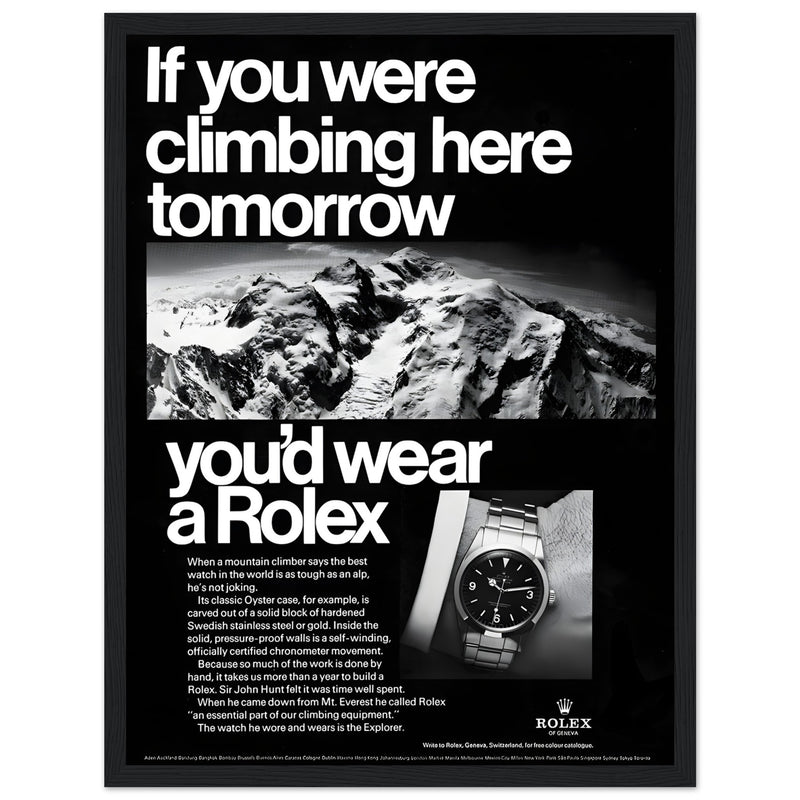 Rolex Explorer Everest Vintage Poster Ad