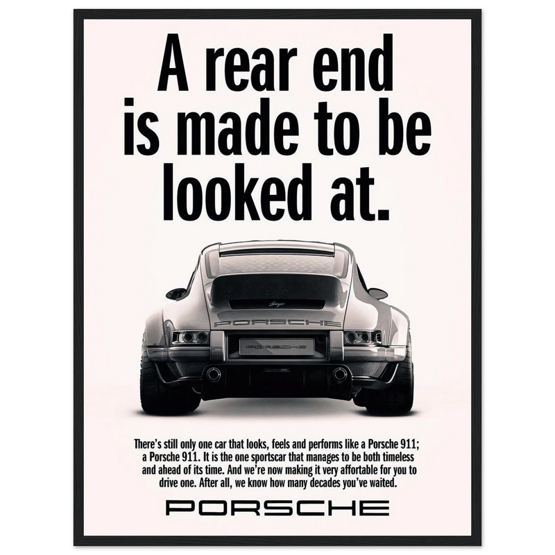 Porsche 911 Vintage Poster - Rear End