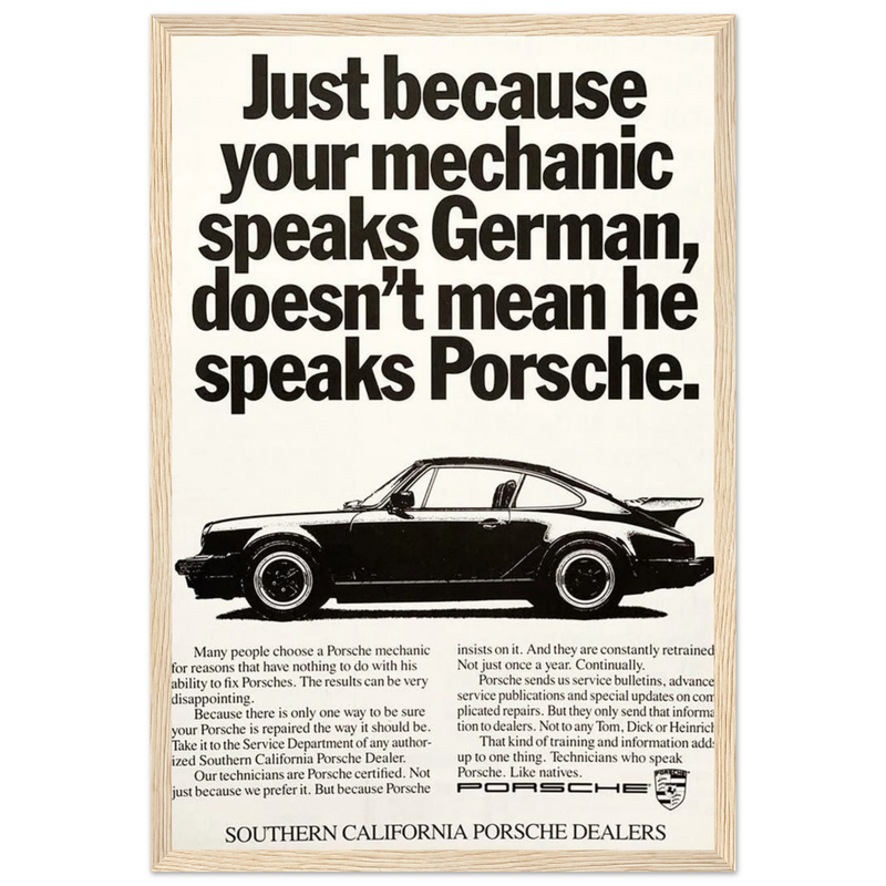 Porsche - German Speaking Vintage Poster