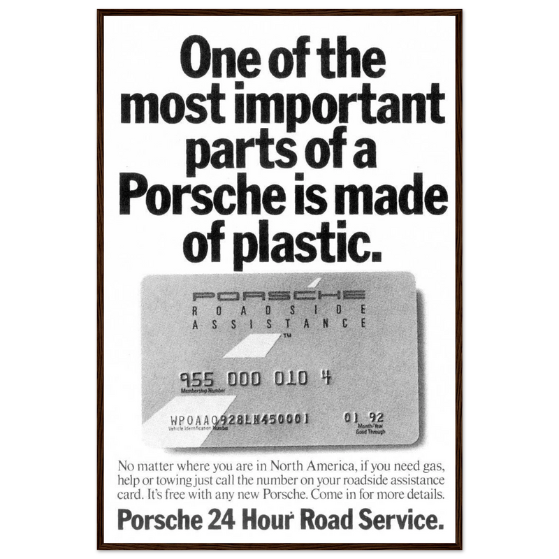 Porsche - 24 Hour Road Service Vintage Poster Ad