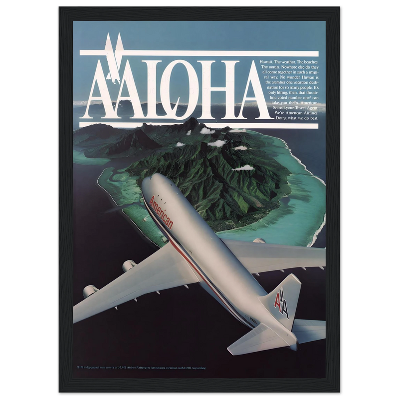 American Airlines AALOHA 1981 Vintage Poster Ad