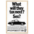 Porsche Tax Vintage Poster Ad