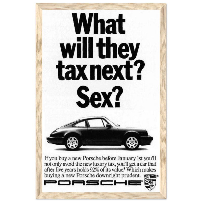 Porsche Tax Vintage Poster Ad