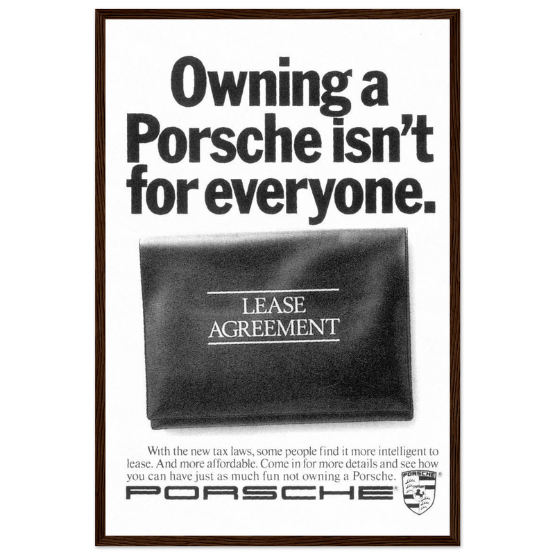 Porsche - It's not for everyone Vintage Poster Ad