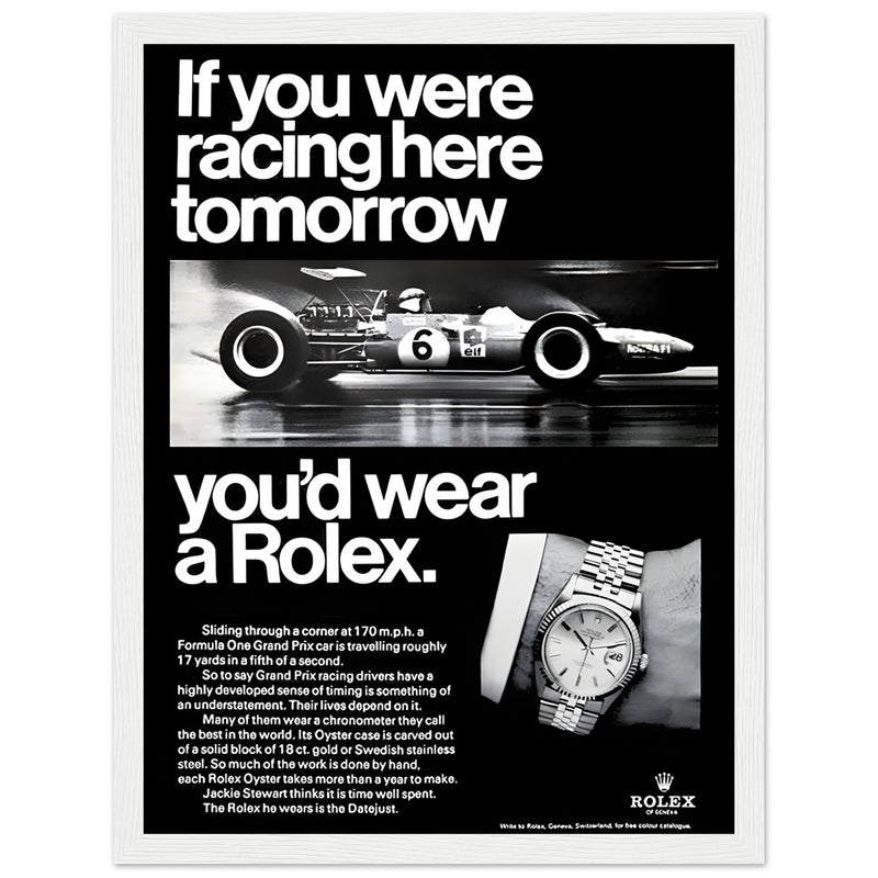 Rolex Racing Vintage Poster Ad