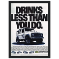 Land Rover Defender Drinks Less Than You Do Vintage Poster Ad