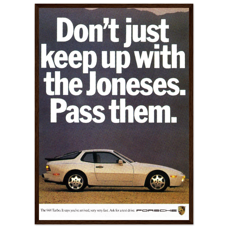 Porsche Turbo 944 Vintage Ad Poster