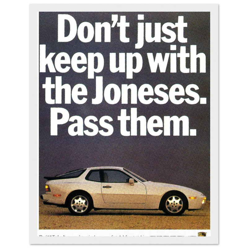 Porsche Turbo 944 Vintage Ad Poster