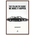 Porsche Can You Keep Up Vintage Poster Ad