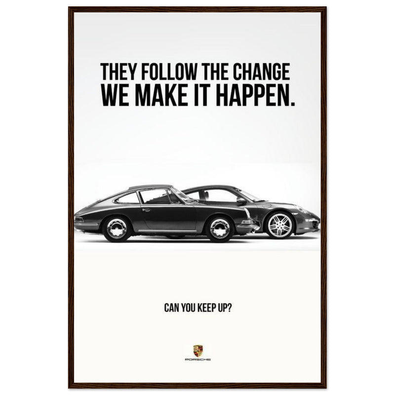 Porsche Can You Keep Up Vintage Poster Ad