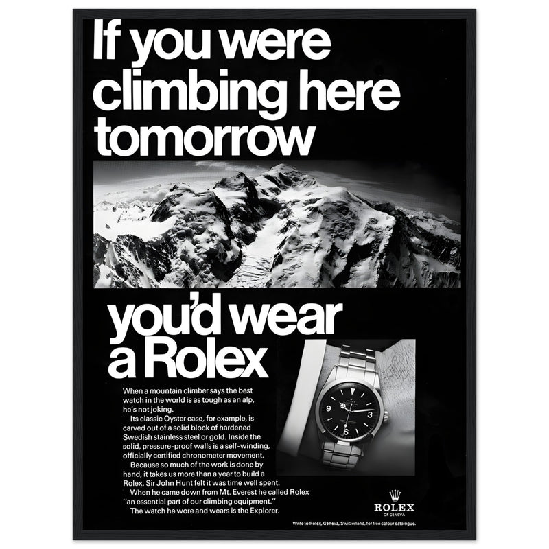 Rolex Explorer Everest Vintage Poster Ad