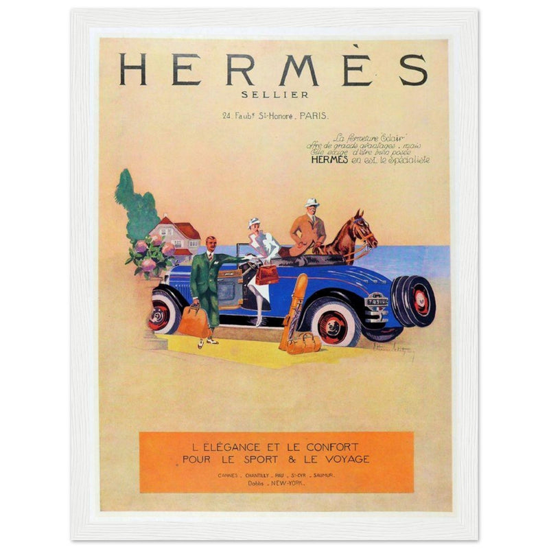 Hermes Paris Car Vintage Poster Ad