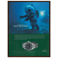 Rolex Sea-Dweller Save The Planet Vintage Poster Ad