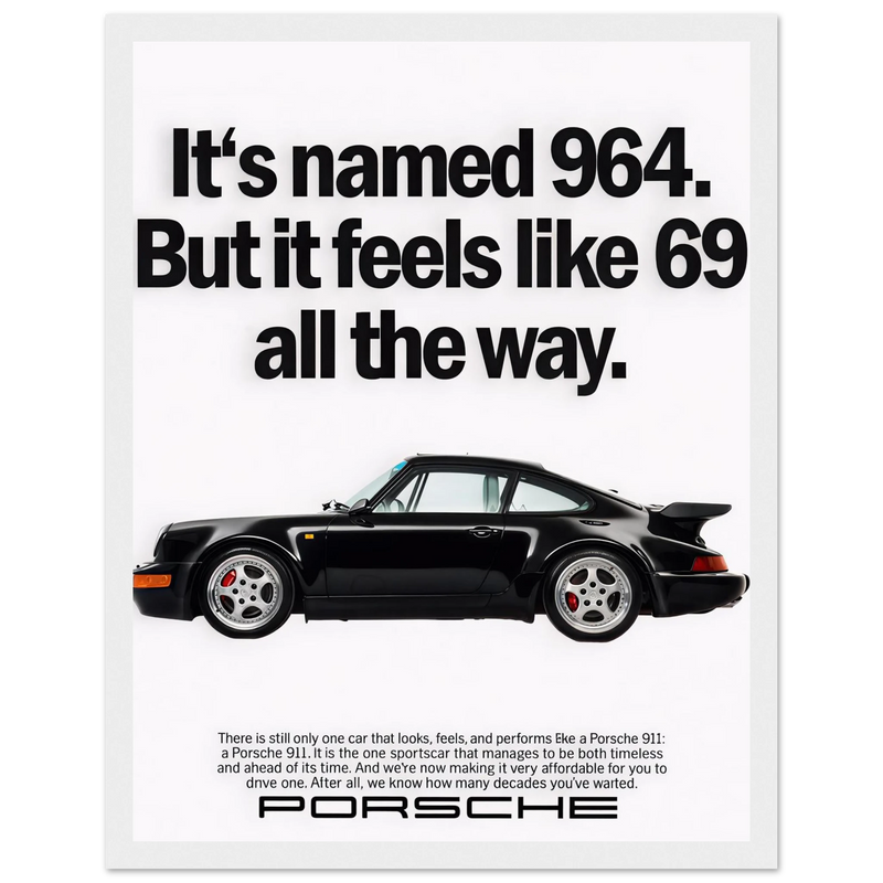 Porsche 964 - 69 Vintage Ad Poster