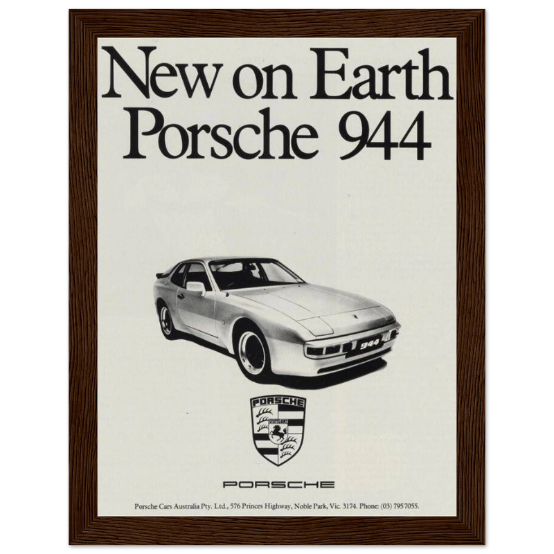 Porsche 944 New on Earth Vintage Poster Ad