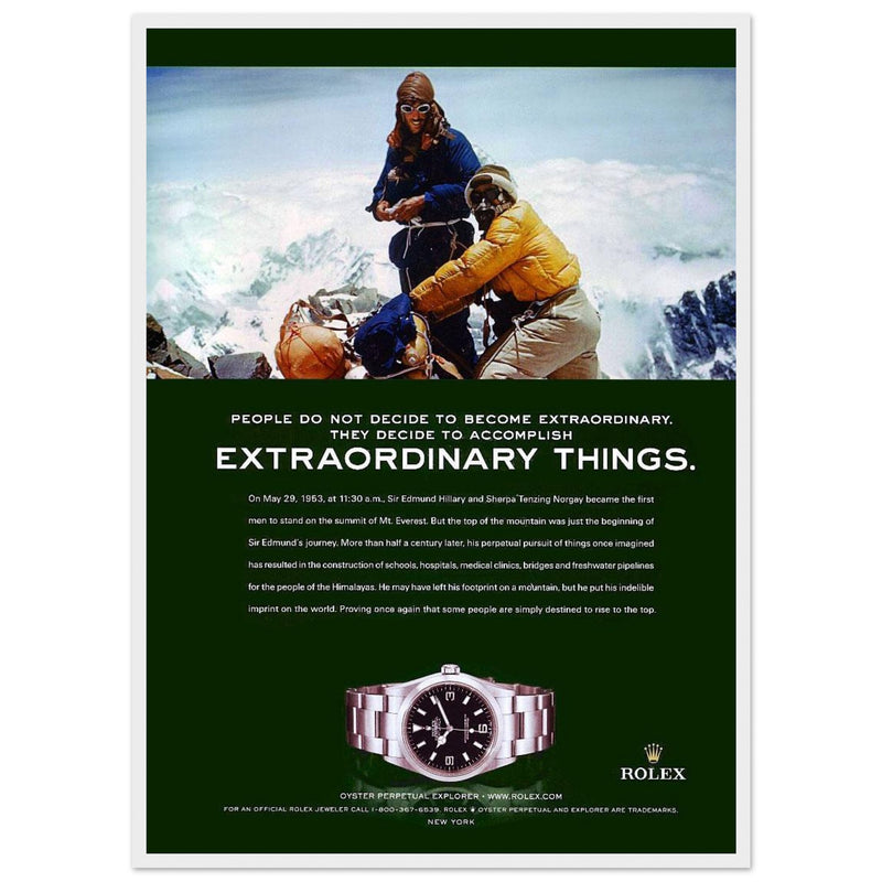 Rolex Oyster Perpetual Explorer Vintage Poster Ad
